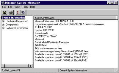 Figure 1: System Information Utility