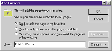 Figure 14: Add Favorite Dialog