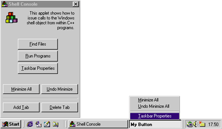 Figure 19: Modifying Taskbar's Contents