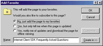 Figure 1: Add Favorite Dialog