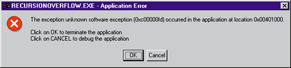 Figure 6 An Unhelpful Fault Dialog