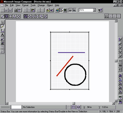 Figure 6: A vector object is created inside Image Composer