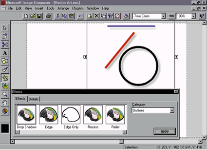 Figure 7: The Drop Shadow effect applied to a vector object