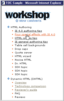 Figure 1: Mouseover Highlighting