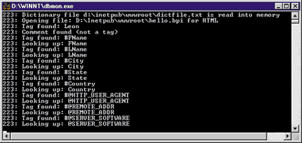 Figure 11 DBMON.EXE Output