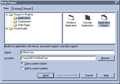 Figure 1: Creating a New Project