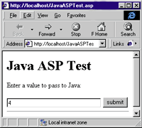 Figure 3: JavaASPTest.asp