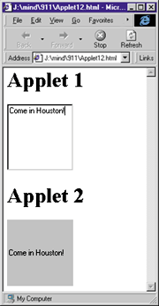 Figure 6: Communicating Applets