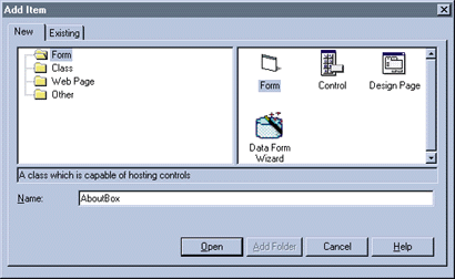 Figure 9: Adding a New Item