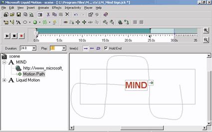 Figure 2: Motion Path for the MIND Object