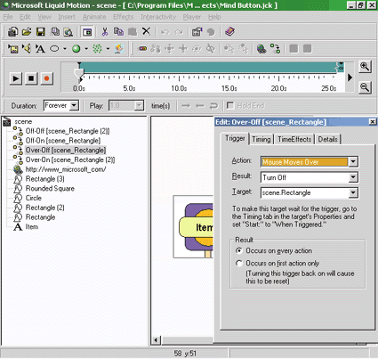 Figure 4: Adding Trigger Effects