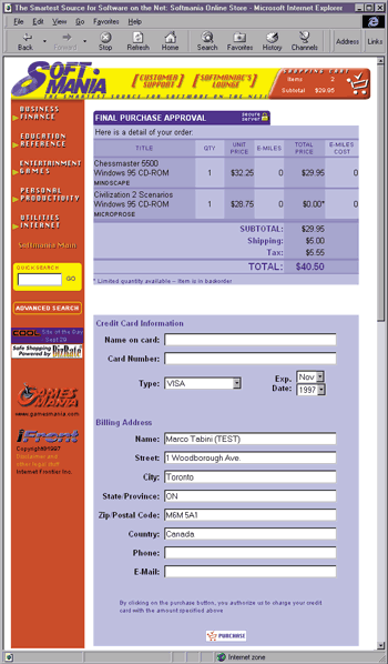 Figure 25: Page without Wallet Link