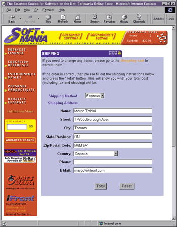 Figure 26: Shipping Information