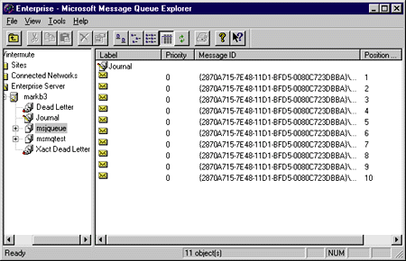 Figure 9 MSJQueue Messages