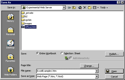 Figure 3: Office 2000 Save As Dialog