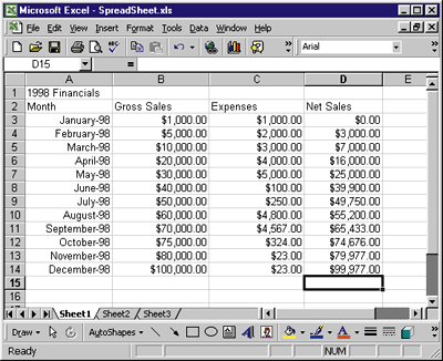 Figure 8: Sample Spreadsheet