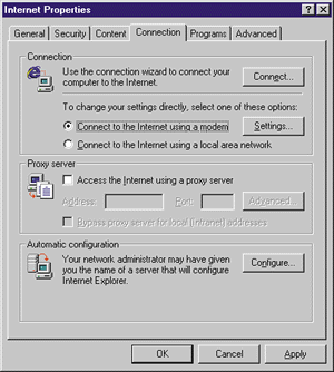 Figure 4: Connection settings