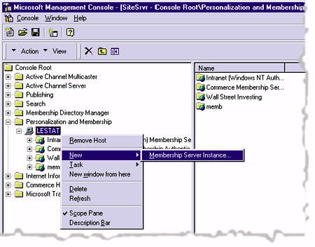 Figure 3: Creating a Membership Server