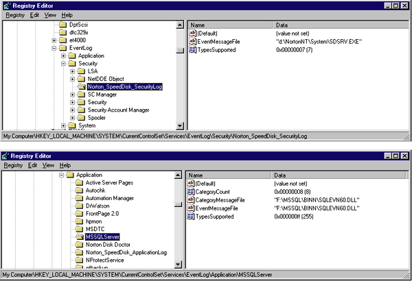 Figure 7 Getting Keys to Create the Event Log