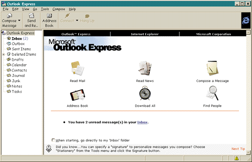 Figure 1: Outlook Express using HTML?