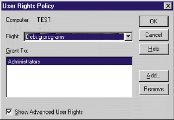 Figure 2 User Rights Policy