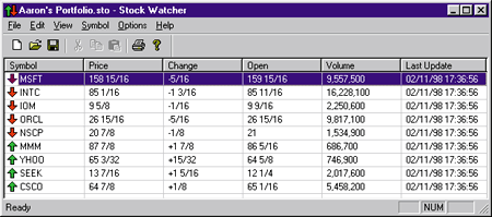 Figure 4  Stock Watcher Application