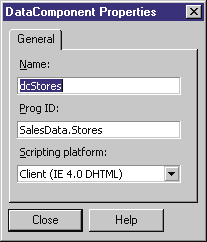 Figure 2: dcStores Properties