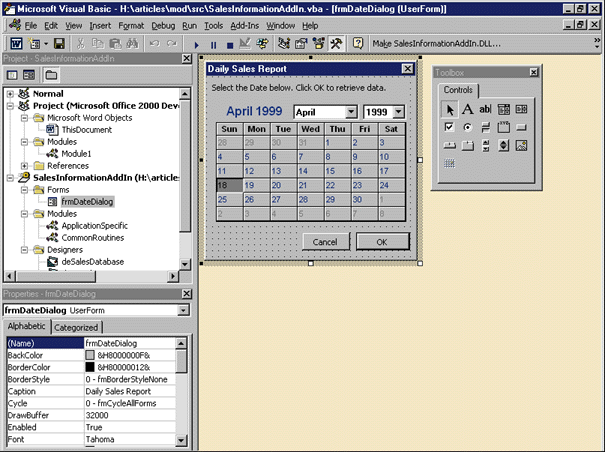 Figure 20: Creating a User Form