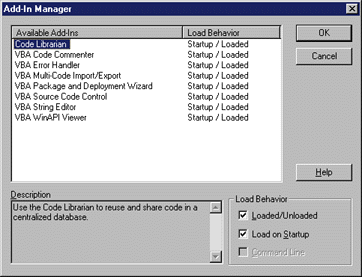 Figure 2: The Add-In Manager