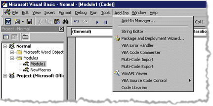 Figure 3: Accessing Add-ins