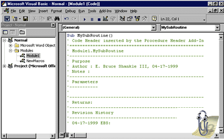 Figure 5: Adding Comments to Your VBA Code