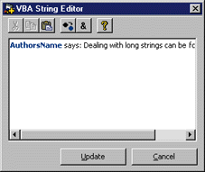 Figure 6: VBA String Editor