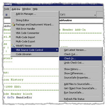 Figure 9: Using Source Code Control