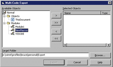 Figure 11: Multi-Code Export