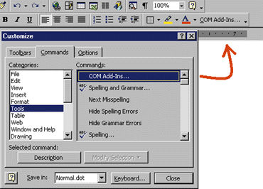 Figure 18: Customizing the Toolbar