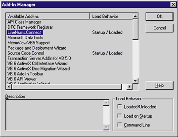 Figure 4: Visual Basic Add-In Manager