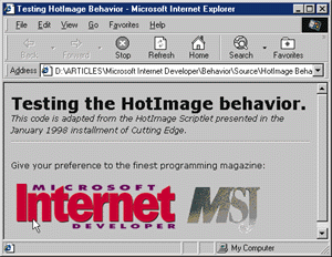 Figure 4: HotImage Test Page