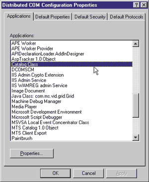 Figure 5: Selecting Catalog Class Options