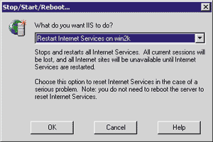 Figure 3: Restarting Internet Services