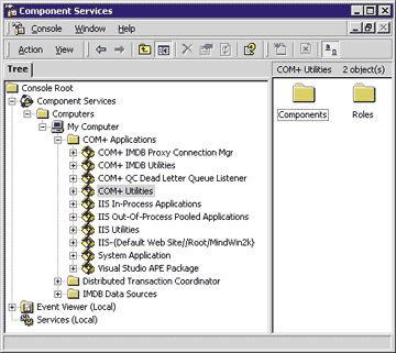 Figure 8: The Component Services Console