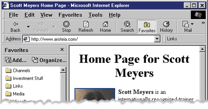 Figure 4: A Two-pane Design in Internet Explorer