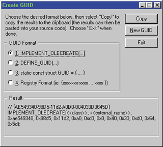 Figure 1 Generating a GUID