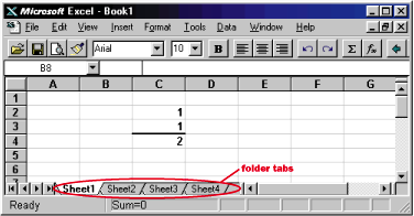 Figure 1 Tabs in Microsoft Excel