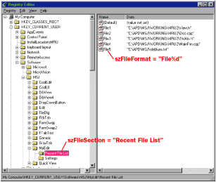 Figure 3 An MRU and the Registry