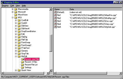 Figure 6 Recent .cpp Files