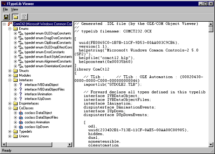 Figure 1 TypeLib Display in OLEVIEW