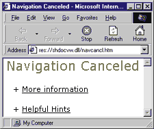 Figure 7: about: Navigation Canceled