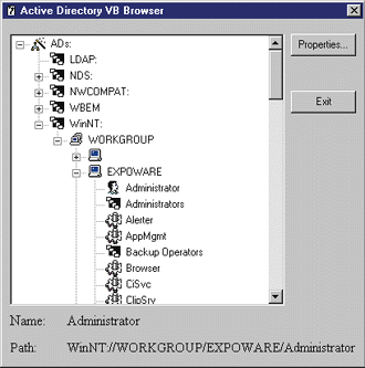 Figure 6: A Sample ADSI Application