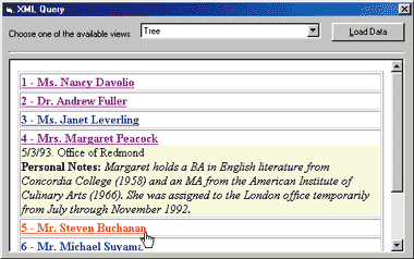 Figure 11: A Hierarchical View of the XML