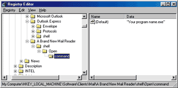 Figure 11: Registry Settings for a New Mail Reader